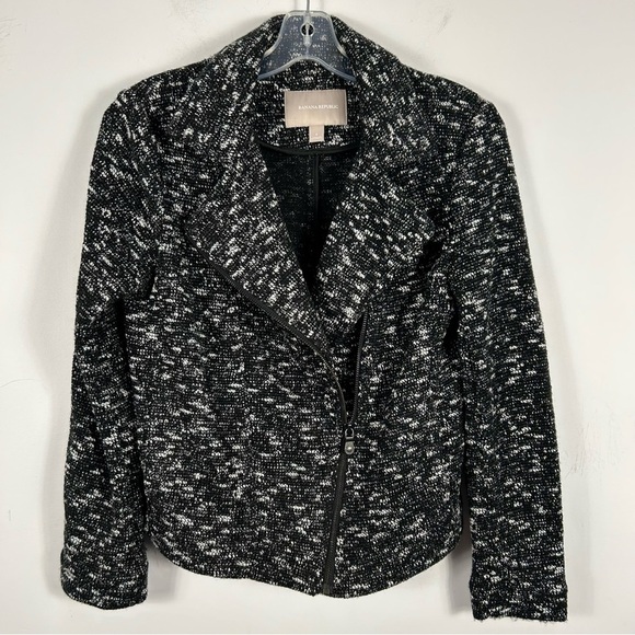 ❤️ BANANA REPUBLIC Black and White Women's Jacket 6 - Picture 3 of 10
